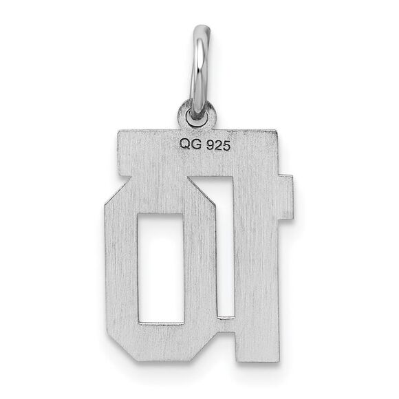 Sterling Silver, Athletic Collection, Small Polished Number 10 Pendant - Picture 3 of 5